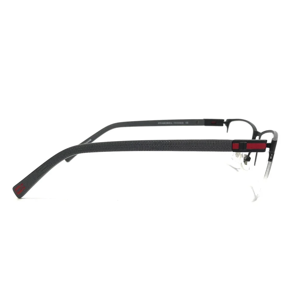 OGA by Morel Eyeglasses Frames 10018O NG03 Satin Black Red Green 52-19-140
